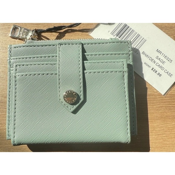 NWT Steve Madden "Bhayden" Logo Card Case | Sage Green | Minimalist | Giftable - Picture 1 of 6